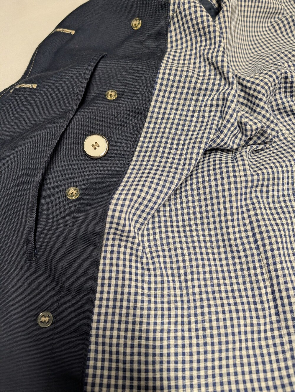 Misty Harbor Ltd. Navy Double-Breasted Trench Coat Lined Pockets Sz 7 Junior - Picture 11 of 13